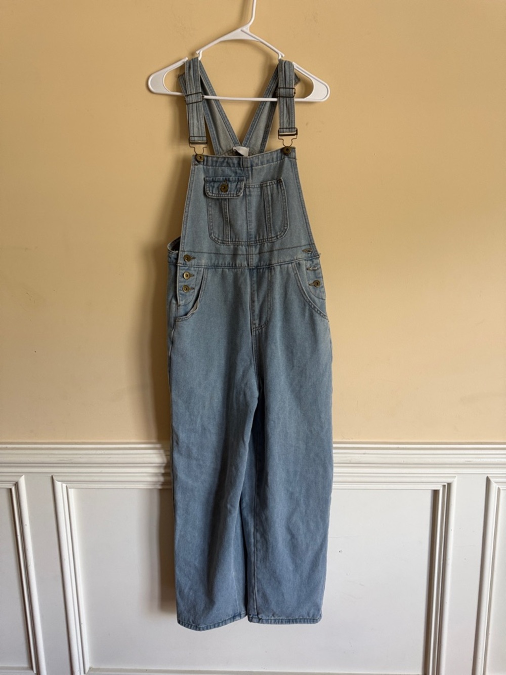 Elloh‎ Light Blue Denim Overalls — Women's Relaxed Fit sz Small